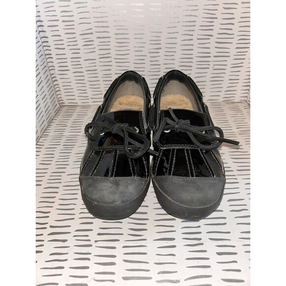 UGG Ashdale Duck Shoes Black Patent Leather‎ Shearling Fur Lined 1901 US 6 - Picture 3 of 9